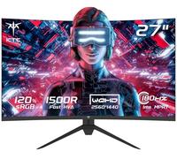 KTC 27" Ecran PC Gamer Incurvé, 180Hz 2K Moniteur Gaming, QHD 2560 x 1440p,1ms VA 1500R sans Cadre, 120% sRGB, HDR 10, FreeSync & G-Sync, Réduction Lumière Bleue, VESA, DP, HDMI 144Hz, H27S17