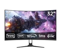 KTC Écran PC Gamer Incurvé 32 Pouces | QHD@185Hz (OC) | Temps Réponse 1ms | Dalle HVA, Courbure 1500R | 96% DCI-P3, 99% sRGB, 1,07 Mds de Couleurs | HDR10 | VESA 100×100 | Faible Lumière Bleue | H32S5