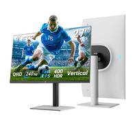 KTC H27E6S Écran Gaming 27 Pouces QHD 2560 x 1440, 240Hz (OC 275Hz), Fast IPS, 1 ms, HDR400, FreeSync & G-Sync Compatible, Eye Care, VESA 100x100mm, Pied Réglable en Hauteur, HDMI 2.0, DisplayPort 1.4