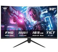 KTC H32S17C Moniteur de Jeu incurvé de 32", FHD 1080p 165 Hz, 1500R, 122% sRGB avec HDR, FreeSync Premium, HDMI 2.0 x 2, DisplayPort 1.4, Compatible VESA, Inclinaison réglable, Soin des Yeux, H32S17C