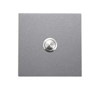 KTC-Home Sonnette de porte de qualité supérieure - Aluminium gris - Bouton poussoir bombé - Dimensions : 8 x 8 cm - RAL 9007 - Résistant aux UV et aux intempéries - Revêtu par pulvérisation