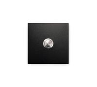 KTC-Home Sonnette de porte de qualité supérieure - Noir profond - Bouton poussoir bombé - Dimensions : 8 x 8 cm - RAL 9005 - Résistant aux UV et aux intempéries - Revêtement par pulvérisation