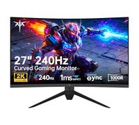 KTC Moniteur de jeu incurvé 27 pouces 240Hz, moniteur d'ordinateur 2K QHD 2560x1440P avec 1000R, contraste 2500:1, synchronisation adaptative, DP 1.4, HDMI 2.0, VESA, inclinable, H27S25E