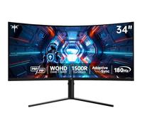 KTC UWQHD Moniteur de jeu incurvé 34 pouces Moniteur PC ultra large 3440 x 1440 1500R Affichage 180 Hz 21:9 Synchronisation adaptative MPRT 1 ms, contraste 4000:1, inclinaison