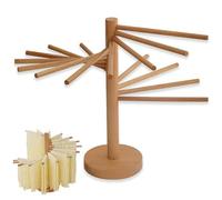 KTCINA Séchoir à Pates Fraiches en Bois Séchoir à Spaghetti avec Support Nouilles 16 Bras Séchoir à Nouilles Porte-séchage pour Cuisine Pâtes Faits Maison (B)