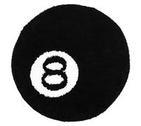 KTCINA Tapis rond touffeté à 8 boules - 80 cm - Décoration de chambre - Simulation de billard - Tapis de sol rond antidérapant pour salon, décoration de fête (noir, 203 x 203 cm)