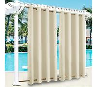 KTCLE Rideau d'extérieur résistant aux intempéries - Avec œillets en haut et en bas - Pour jardin - Imperméable - Brise-vue - Protection solaire - Pour balcon, terrasse, véranda - 213 x 200 cm (l x H)