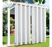 KTCLE Rideau d'extérieur résistant aux intempéries - Avec œillets en haut et en bas - Pour jardin - Imperméable - Brise-vue - Protection solaire - Pour balcon, terrasse, véranda - 254 x 225 cm (l x H)