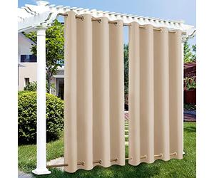 KTCLE Rideaux d'extérieur résistants aux intempéries, pare-vent avec œillets en haut et en bas pour jardin, imperméables, brise-vue, protection solaire pour balcon, terrasse, véranda, 177x225cm(LxH