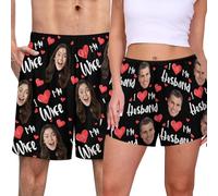 Ktfhvgy Ensemble de pantalons de pyjama « I love my wife and i love my husband », pyjama court pour couple, personnalisable avec photos et texte, Style 12, taille unique
