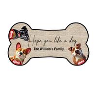 Ktfhvgy Tapis de sol personnalisé avec effets spéciaux, portraits de chats et de chiens avec noms, tapis de sol antidérapant, cadeaux pour les mères de chiens (style 17)