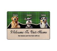 Ktfhvgy Tapis de sol personnalisé avec effets spéciaux, portraits de chats et de chiens avec noms, tapis de sol antidérapant, cadeaux pour les mères de chiens (style 06)