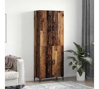 KTHLBRH Alacena Buffet haut en bois avec portes et structure métallique pour organisation de la maison 69,5 x 34 x 180 cm Bois contreplaqué