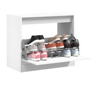 KTHLBRH Armoire à Chaussures Compacte avec Tiroir Rabattable 3 Niveaux en Bois d'Ingénierie Résistant à l'Humidité pour Espaces Étroits, Dessus Robuste pour Objets Décoratifs,