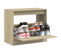 KTHLBRH Armoire à Chaussures Compacte avec Tiroir Rabattable 3 Niveaux en Bois d'Ingénierie Résistant à l'Humidité pour Espaces Étroits, Dessus Robuste pour Objets Décoratifs,