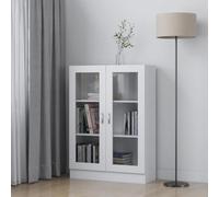 KTHLBRH Armoire à Vitrine en Bois avec 3 Étages et 2 Portes - Bibliothèque de Rangement pour Livres, DVD et Décoration - Meuble Étagère Moderne et Durable pour Salon ou Bureau
