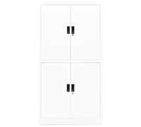 KTHLBRH Armoire de bureau blanche - 90 x 40 x 180 cm - En acier - Pour salon, chambre à coucher, bureau