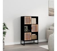 KTHLBRH Armoire de rangement à lamelles - Vitrine ouverte - Noir - 70 x 35 x 125 cm