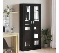 KTHLBRH Armoire de Rangement Noire Moderne en Bois d'Ingénierie avec Étagères Spacieuses pour Salon et Bureau, Design Épuré et Matériau Durable pour Organisation Intérieure Pratique