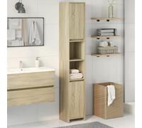 KTHLBRH Armoire de Salle de Bain avec 6 Compartiments en Bois d'Ingénierie, Surface Lisse et Résistante à l'Humidité, Portes Pratiques pour Rangement Organisé, Fixation Murale