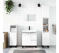 KTHLBRH Armoire de salle de bain avec porte et 2 tiroirs, meuble de rangement en bois contreplaqué résistant à l'humidité, structure stable avec pieds en fer, installation flexible