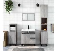 KTHLBRH Armoire de salle de bain avec porte et 2 tiroirs, meuble de rangement en bois contreplaqué résistant à l'humidité, structure stable avec pieds en fer, installation flexible