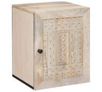 KTHLBRH Armoire de salle de bain en bois de manguier massif avec design rustique et montage mural - Grand espace de rangement rectangulaire pour serviettes et produits de toilette, résistant