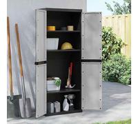 KTHLBRH Armoire d'extérieur résistante aux intempéries avec serrure, étagère réglable pour rangement d'outils et fournitures de jardin