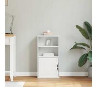 KTHLBRH Armoire latérale ODDA Blanc 40 x 24 x 79 cm | Bois de pin massif, 1 compartiment, 2 étagères ouvertes, plateau robuste, facile à nettoyer