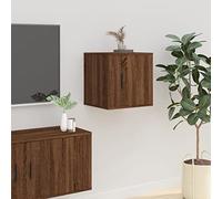 KTHLBRH Armoire murale marron aspect chêne - Buffet à suspendre - Table basse - Meuble TV - 40 x 34,5 x 40 cm