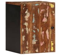 KTHLBRH Armoire Murale Salle de Bain en Bois de Récupération Massif avec 2 Compartiments de Rangement, Installation Murale Économiseur d'Espace et Porte Amovible Gauche Droite