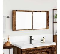KTHLBRH Armoire Salle de Bain Murale Moderne avec Miroir et Éclairage LED Intégré, Design Minimaliste Finition Mate, Rangement Pratique pour Cosmétiques et Produits