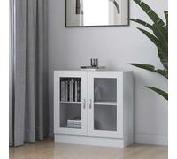 KTHLBRH Armoire Vitrine Bibliothèque 2 Portes en Bois pour Rangement Livres et Décoration, Meuble de Salon Épuré avec 2 Grands Compartiments pour DVD et Multimédias