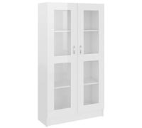 KTHLBRH Armoire vitrine, blanc brillant, 82,5 x 30,5 x 150 cm, en matériau dérivé du bois, étagères décoratives, pour bureau, salon, chambre à coucher