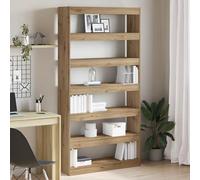 KTHLBRH Artisan Oak Bibliothèque murale avec 6 compartiments, aspect chêne, pour salon et bureau, étagère décorative peu encombrante avec design moderne et finition mate