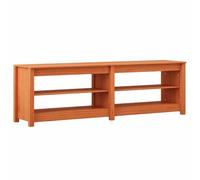 KTHLBRH Banc à chaussures en bois de pin 160 x 36,5 x 50 cm Marron ciré | 4 étagères, bois massif, finition cirée, design minimaliste, kit de montage complet, usage intérieur