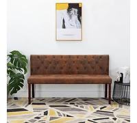 KTHLBRH Banc de canapé, de lit, de couloir, 148,5 cm, marron aspect daim