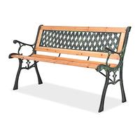 KTHLBRH Banc de jardin en bois de 122 cm pour jardins, balcons, terrasses, parcs