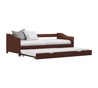 KTHLBRH Bed Frame Lit d'appoint pour adolescent Cadre de lit en pin Marron foncé 90 x 200 cm