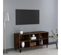 KTHLBRH Bestier Meuble TV bas avec pieds en métal Chêne fumé 103,5 x 30 x 50 cm