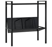 KTHLBRH Bibliothèque à 2 étagères, noire, 52 x 28 x 59 cm, en matériau dérivé du bois, vitrine, étagère de rangement, convient pour le salon, la chambre à coucher, le couloir