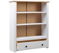 KTHLBRH Bibliothèque blanche 80 x 35 x 110 cm Bois massif Pin Panama Étagères décoratives de bureau Bibliothèque Étagère de salon Étagères pour la chambre à coucher pour bureau, salon, chambre à