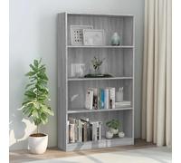 KTHLBRH Bibliothèque classique en bois avec 4 compartiments - Étagère stable pour livres, magazines et décoration - Meuble de rangement polyvalent pour salon, chambre et bureau