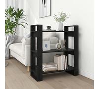 KTHLBRH Bibliothèque en pin massif comme séparateur de pièce, avec étagère ouverte pour livres, magazines et décoration, étagère en bois solide, sans paroi arrière, pour salon et couloir