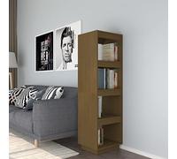 KTHLBRH Bibliothèque fine en pin massif - Meuble décoratif avec beaucoup d'espace de rangement pour livres, magazines, DVD et appareils multimédia