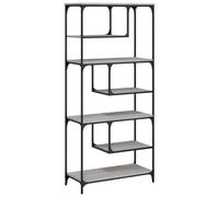 KTHLBRH Bibliothèque grise Sonoma - 81 x 36 x 176 cm - En bois - Étagère décorative pour bureau, salon, chambre à coucher