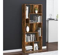 KTHLBRH Bibliothèque moderne en bois avec beaucoup d'espace de rangement, élégante et stable pour une utilisation horizontale ou verticale, résistante à l'humidité et facile à nettoyer