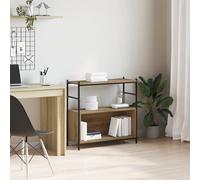 KTHLBRH Bibliothèque moderne en chêne avec cadre en métal, espace de rangement pour livres et décoration, design stable pour le bureau à domicile et le salon, facile à nettoyer et utilisation