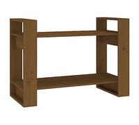 KTHLBRH Bibliothèque/séparateur de pièce marron miel 80 x 35 x 56,5 cm Bois massif Étagères décoratives Bibliothèque de bureau Étagère pour salon Étagères pour chambre à coucher, bureau, salon