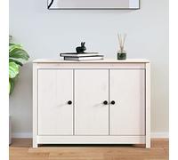 KTHLBRH Buffet blanc 100 x 35 x 74 cm en pin massif, buffet pour chambre à coucher, buffet, dressing, convient pour cuisine, chambre à coucher, salle à manger, salon ou couloir